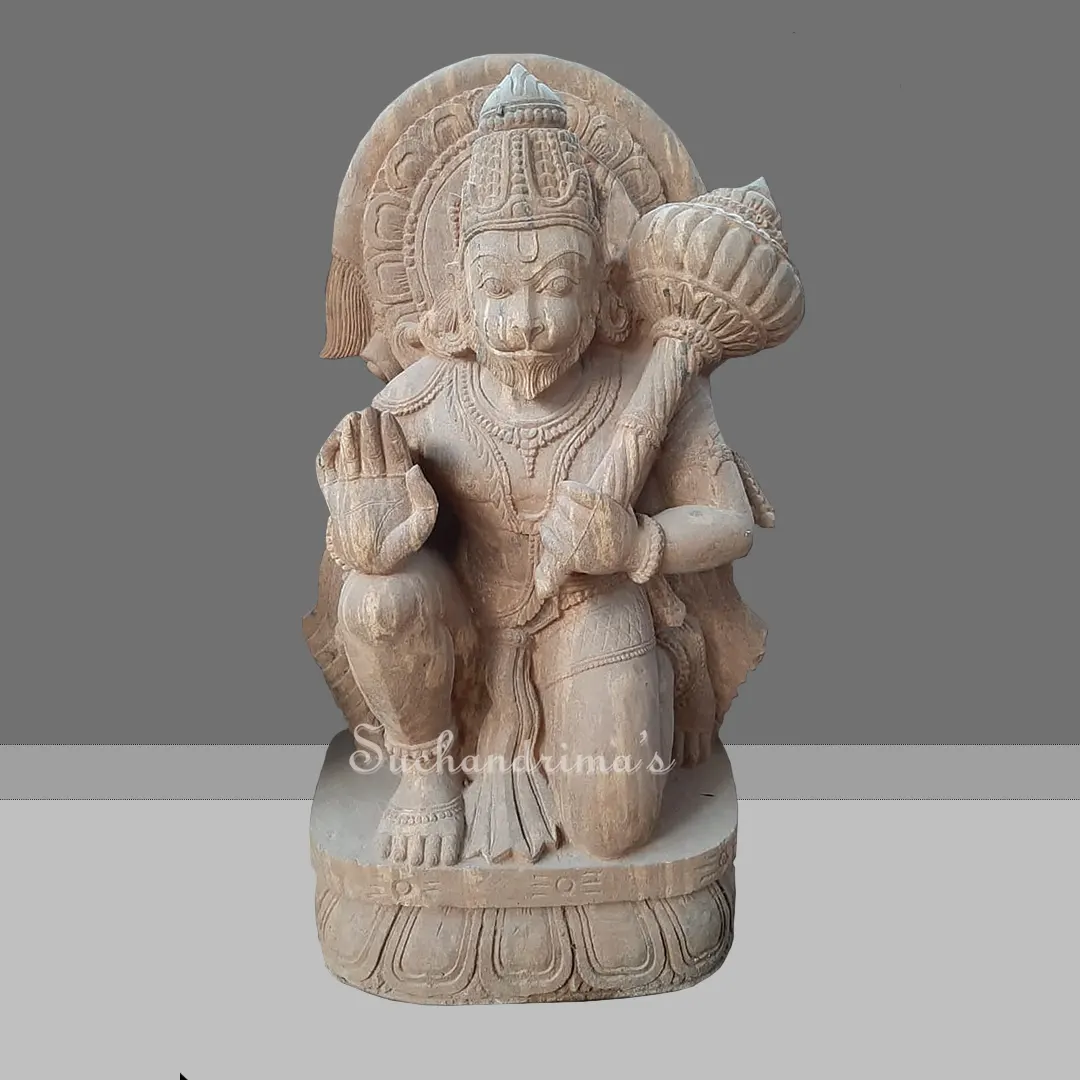 2 ft Bajrangbali made of Sand Stone