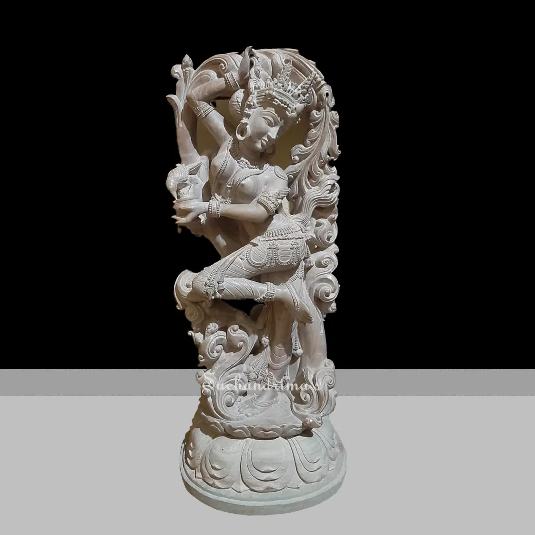 3 ft Khajuraho Full Figure Pink Serpentine Stone