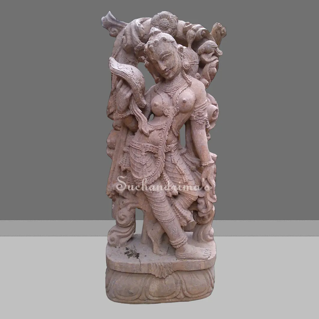 4 ft Shringar lady made of Sand Stone
