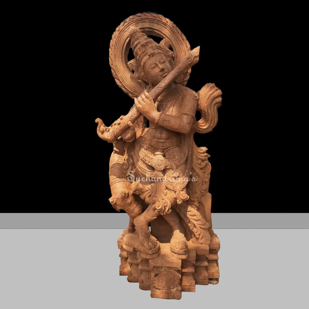 4 ft lord Krishna sand stone