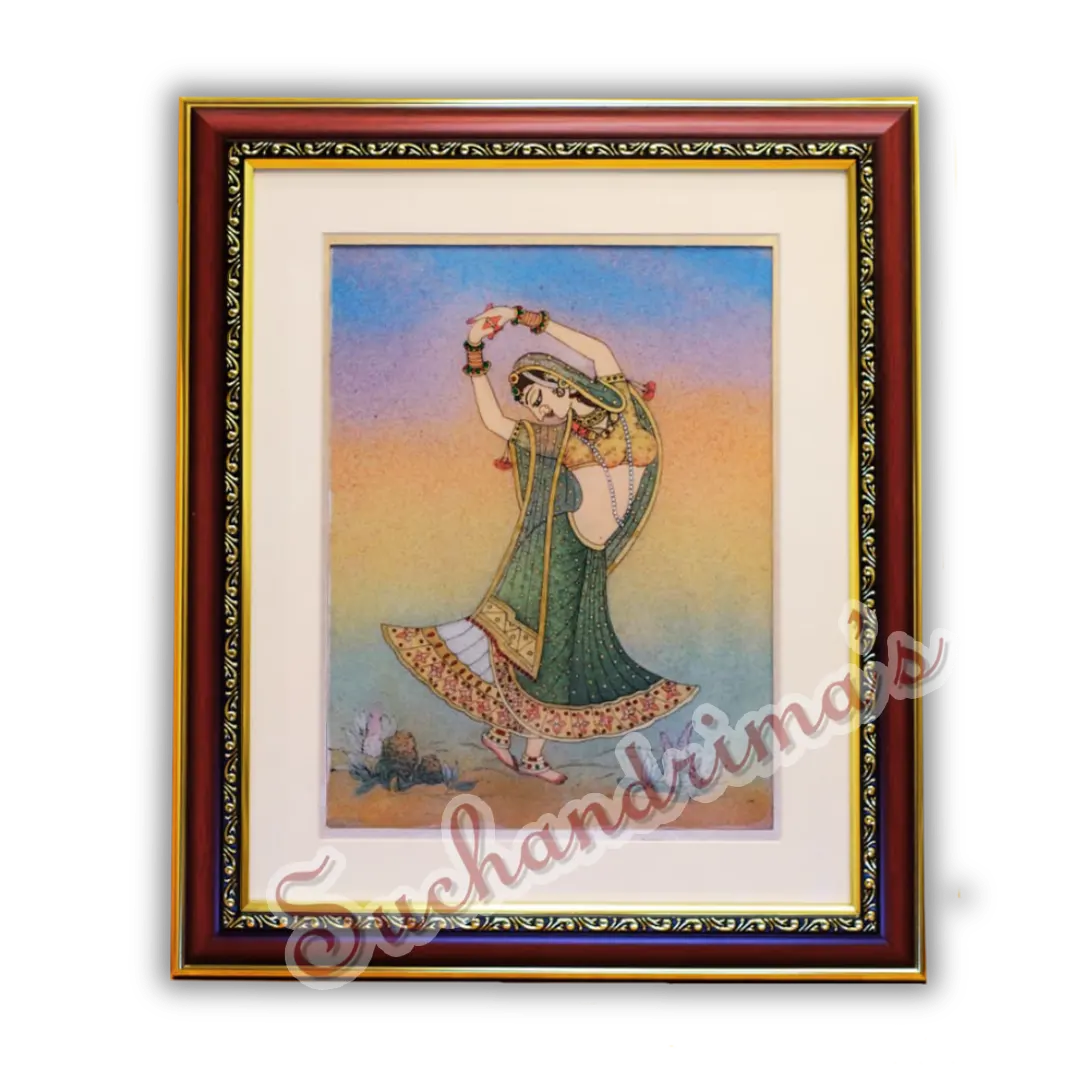 Dancing Lady Gemstone Painting