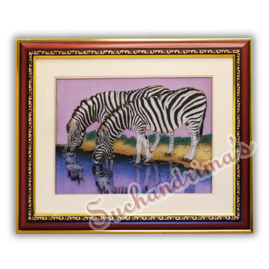 Pair of Zebra Gemstone Painting