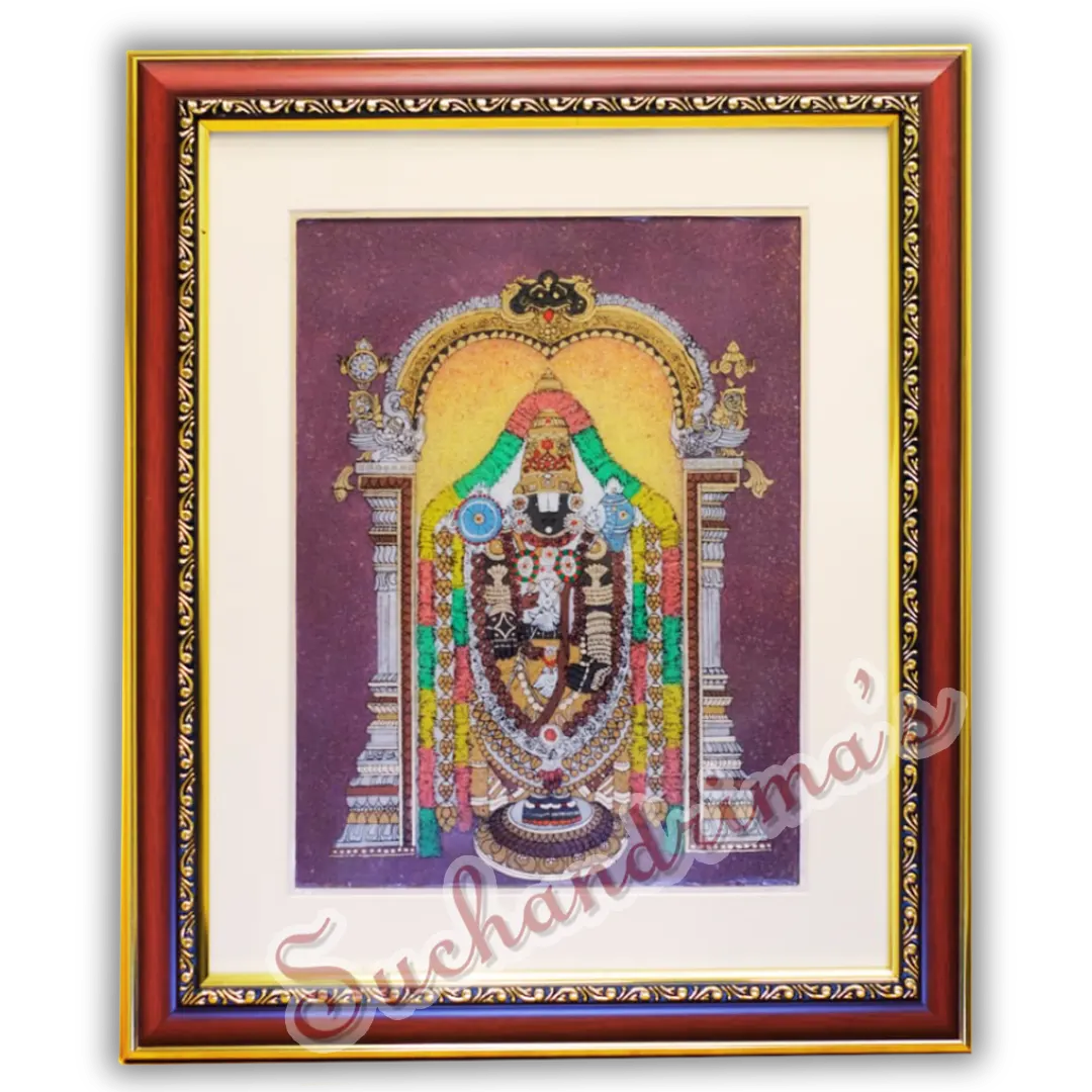 Tirupati Balaji Gemstone Painting