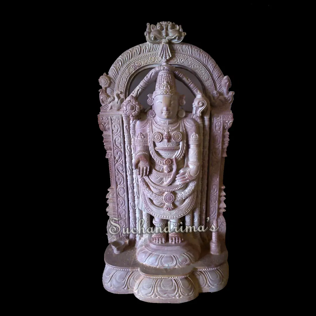 30 inch Tirupati Balaji Made of Pink serpentine stone